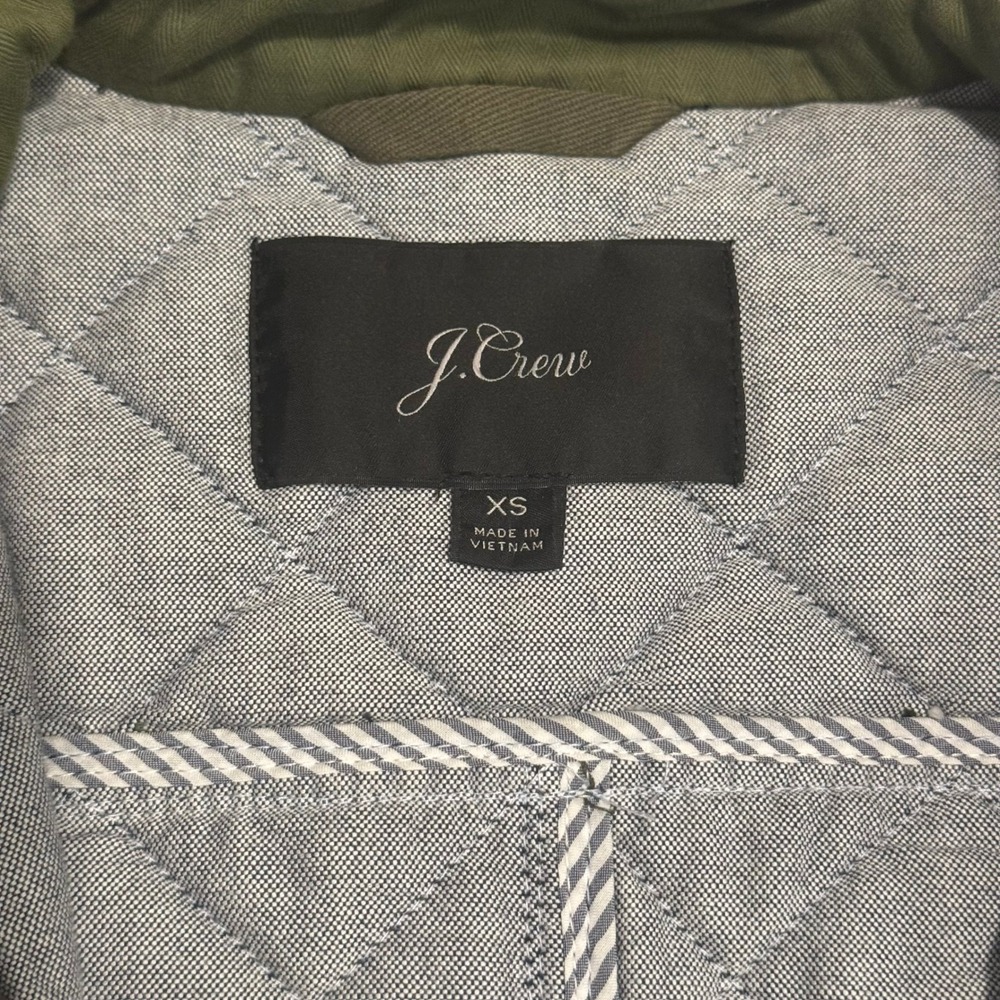 J.Crew Downtown Field Jacket XS Olive Green PrimaLoft Quilted Equestrian Utility - Picture 9 of 11